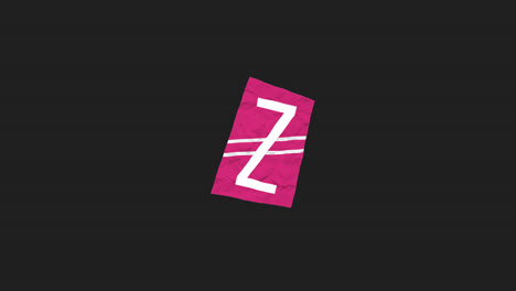 crumpled pink paper letter z