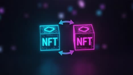 dynamic exchange of nft blocks: exploring the interconnected world of digital assets and blockchain technology in a futuristic setting