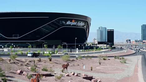 allegiant stadium on a clear sunny day