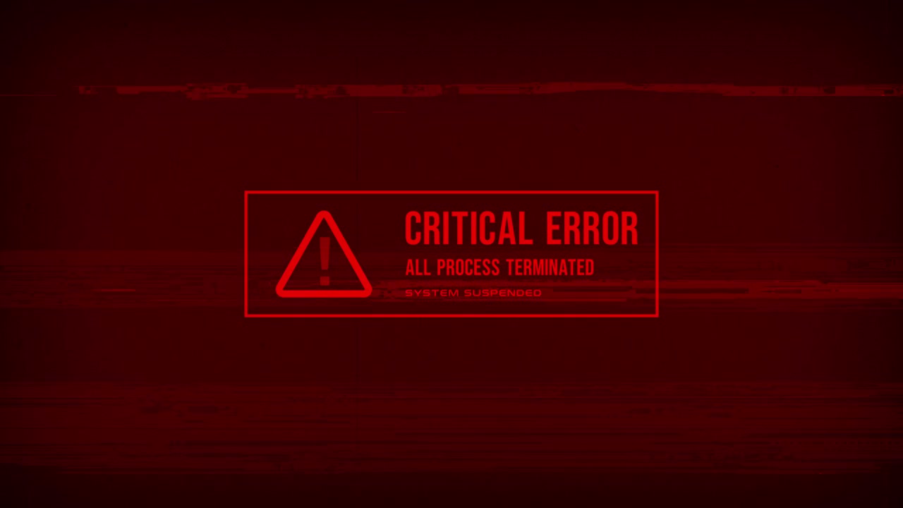 Digital Critical Error Message with Glitch and Static Effects