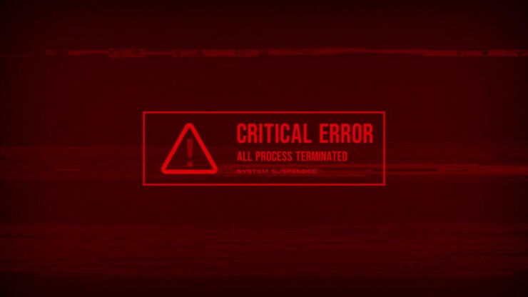 Digital Critical Error Message with Glitch and Static Effects