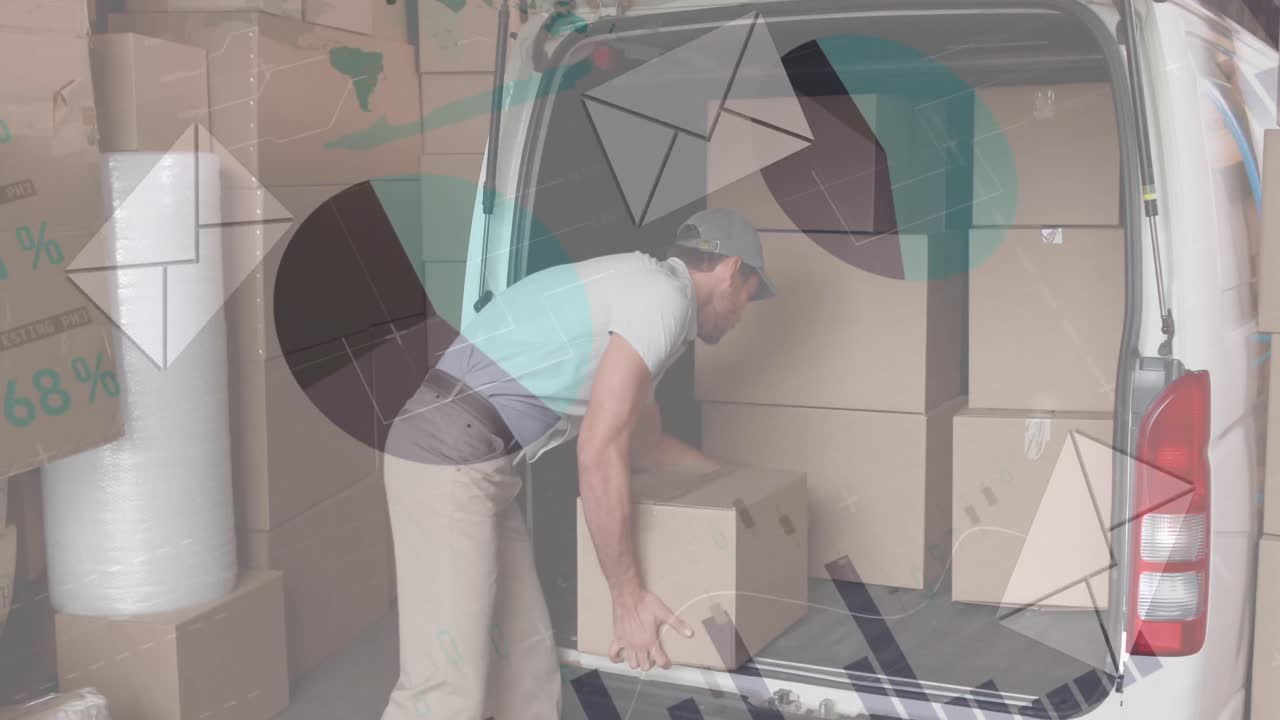 클립보드와 함께 배달자를 통해 통계 처리의 애니메이션.