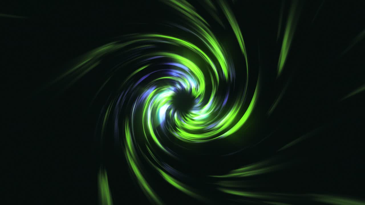 Abstract Green Twirling Vortex - Seamless Looped Animation