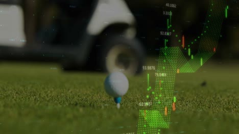 animation of data processing over golf ball