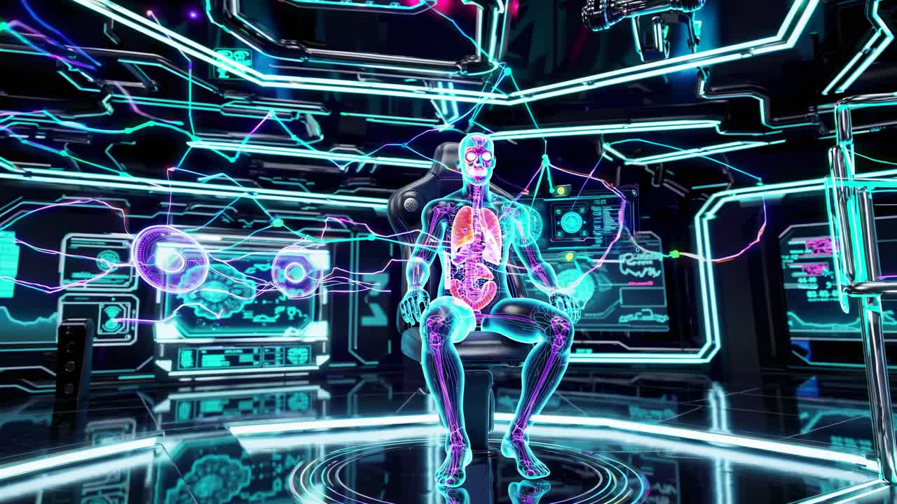 Human Body Visualization in a Futuristic Medical Lab