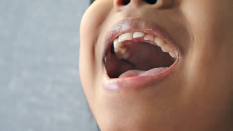 child's open mouth