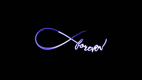 animated infinity symbol with a glow. abstract neon glowing infinity. on a black background.