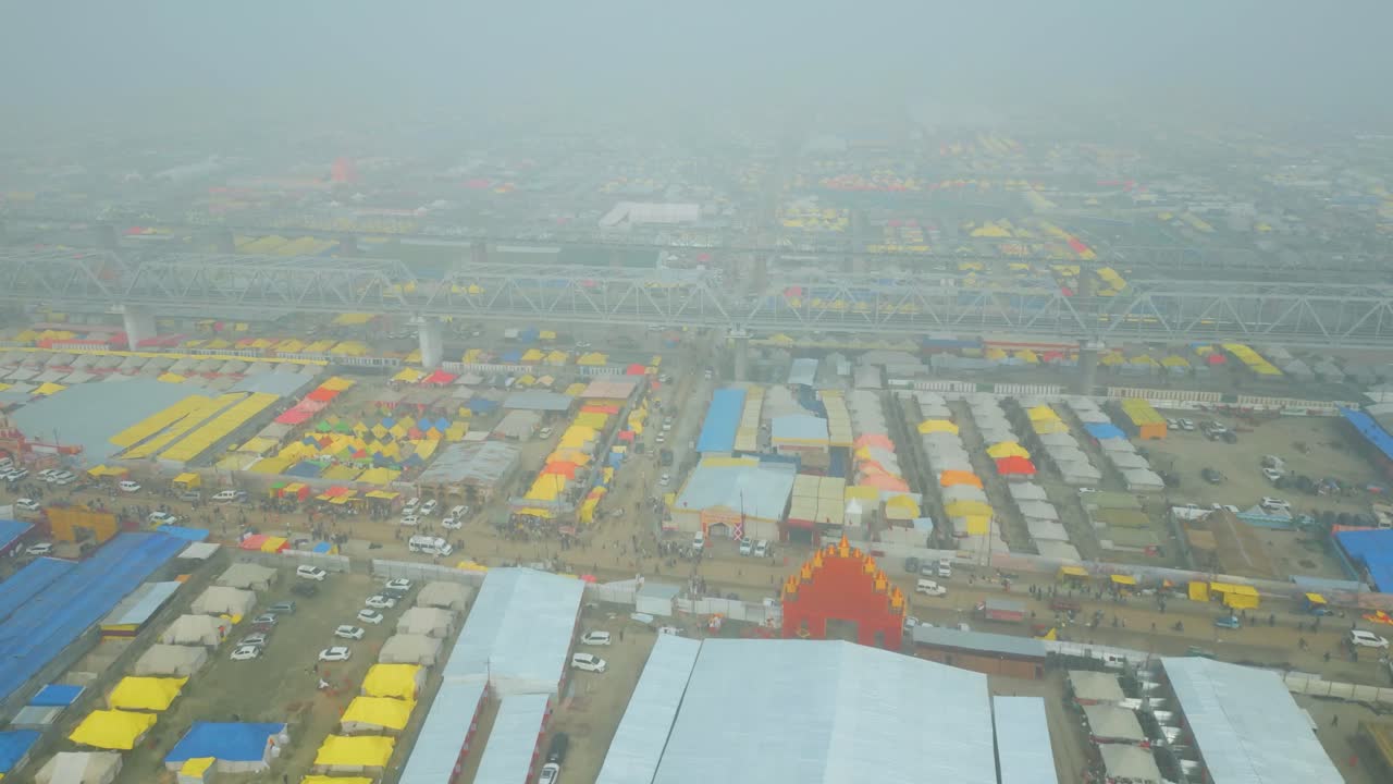 Aerial View of Maha Kumbh Mela, Aerial View of Mahakumbh 2025 Prayagraj