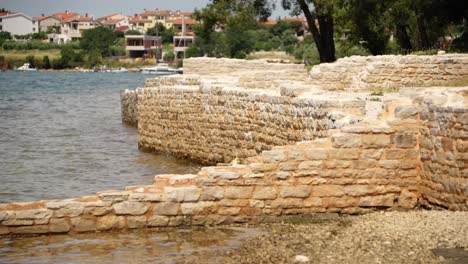 foundation walls of a roman villa at medulin, croatia