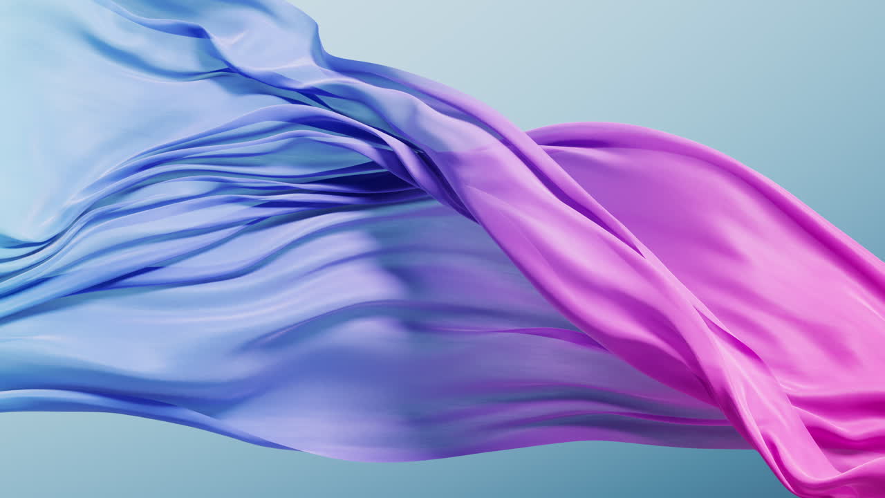 Fundo azul suave de tecido ondulado, renderização 3D