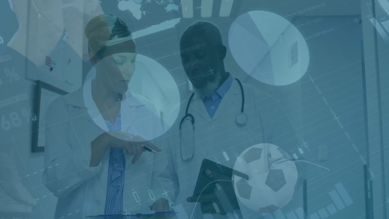 Animation of financial data processing over diverse doctors