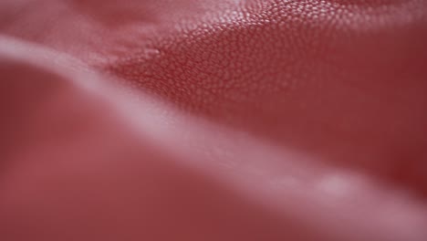 Closeup-Texture-Of-Raw-Leather-Fabric,-Textile-For-Manufacturing-Designer-Clothing