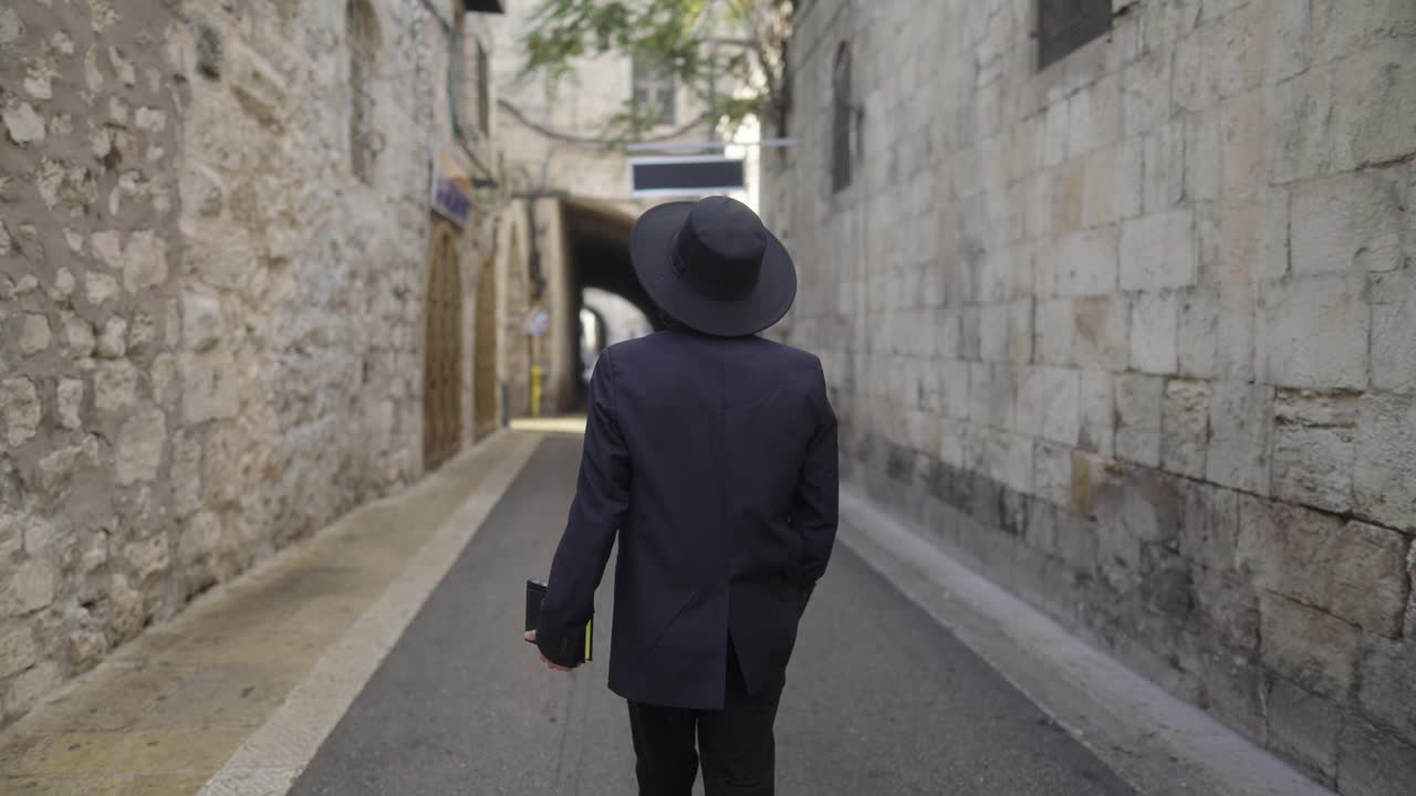 Jewish Man Walking in the Old City of Jerusalem