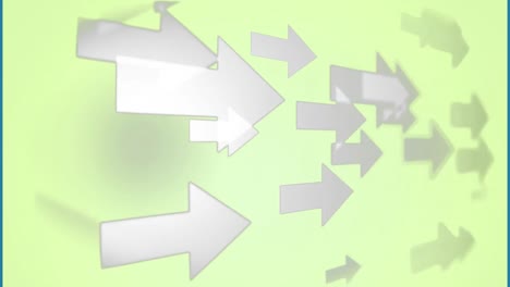 animación de flechas blancas sobre fondo verde