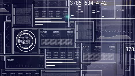 animación del procesamiento de datos financieros a través de servidores informáticos