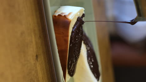 pastel de queso con chocolate en la parte superior: una delicia decadente
