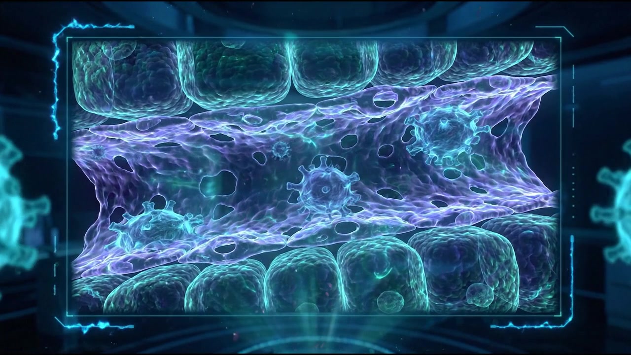 Microscopic muscle tissue fiber histology 3D hologram