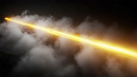 Dynamic and Mesmerizing Beam of Light Piercing Through Ethereal Clouds in a Dark Atmosphere: A Stunning Visual Experience of Illumination and Motion