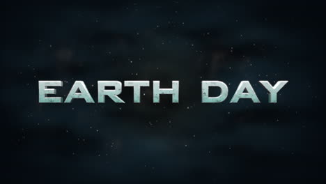 earth day with stars filed in dark galaxy
