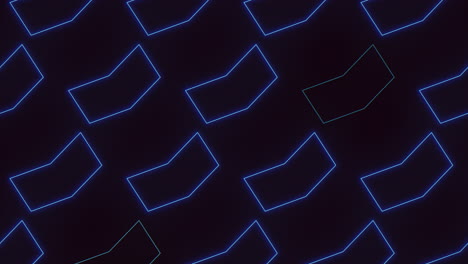 A-Neon-Blue-Geometric-Shapes-On-A-Black-Background