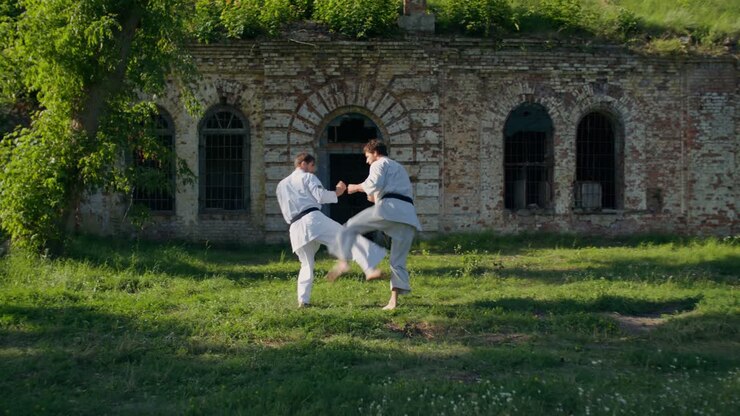 Allenamento di karate all'aperto