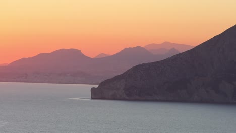 calpe spain late evening sunshine and vibrant colours on a spring evening