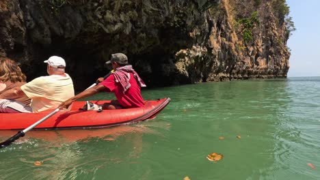 group kayaking exploration of sea caves