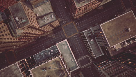 city top view of skyscrapers building by drone