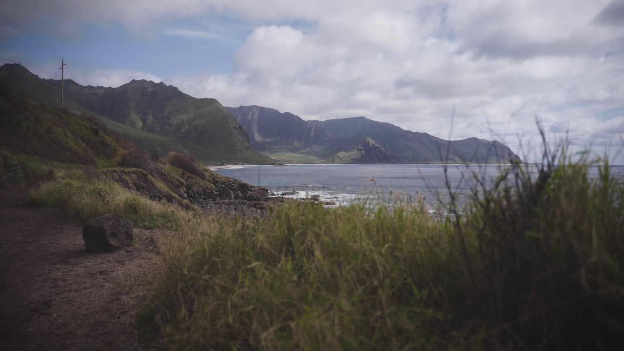 Footage of mountains on the west coast of Oahu, Hawaii. This footage is in 4k - slow motion.