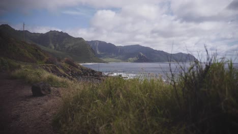 footage of mountains on the west coast of oahu, hawaii. this footage is in 4k - slow motion.