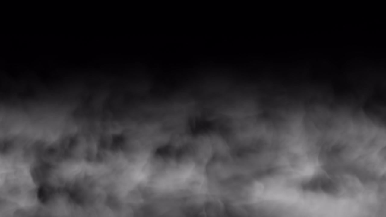 Fumo bianco astratto o nebbia che scorre su sfondo nero
