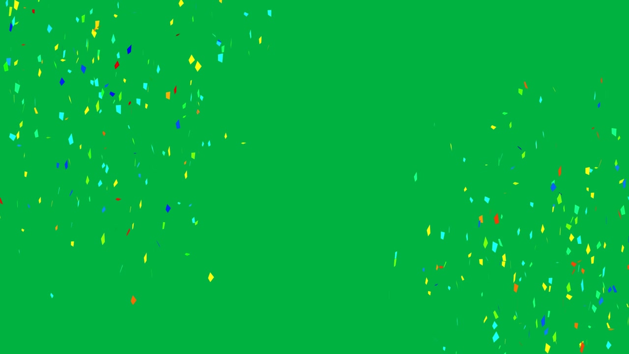 Coriandoli multicolori che esplodono su sfondo nero.