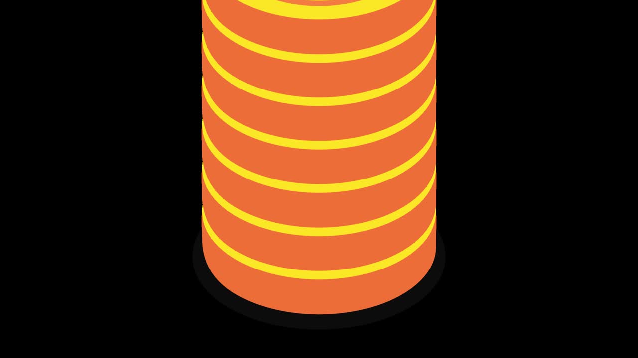 Stacks of gold coins. Isometric loop animation in alpha channel. 4K resolution.