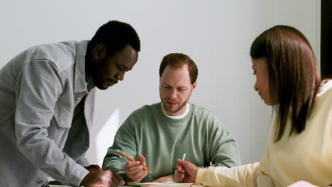 teacher and students in driving school