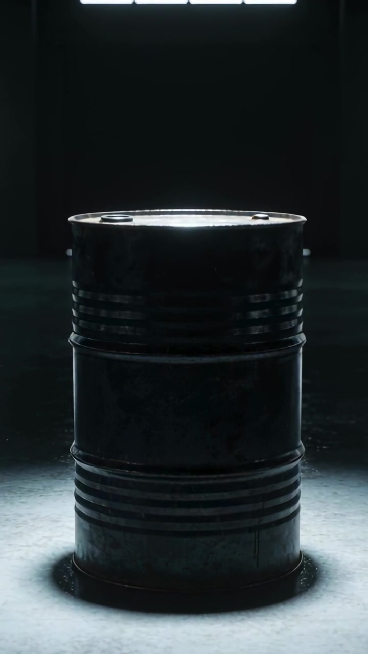 Video verticale: Luce che filtra da una finestra alta, un raggio che rivela un tamburo a coste per esporre texture e polvere.