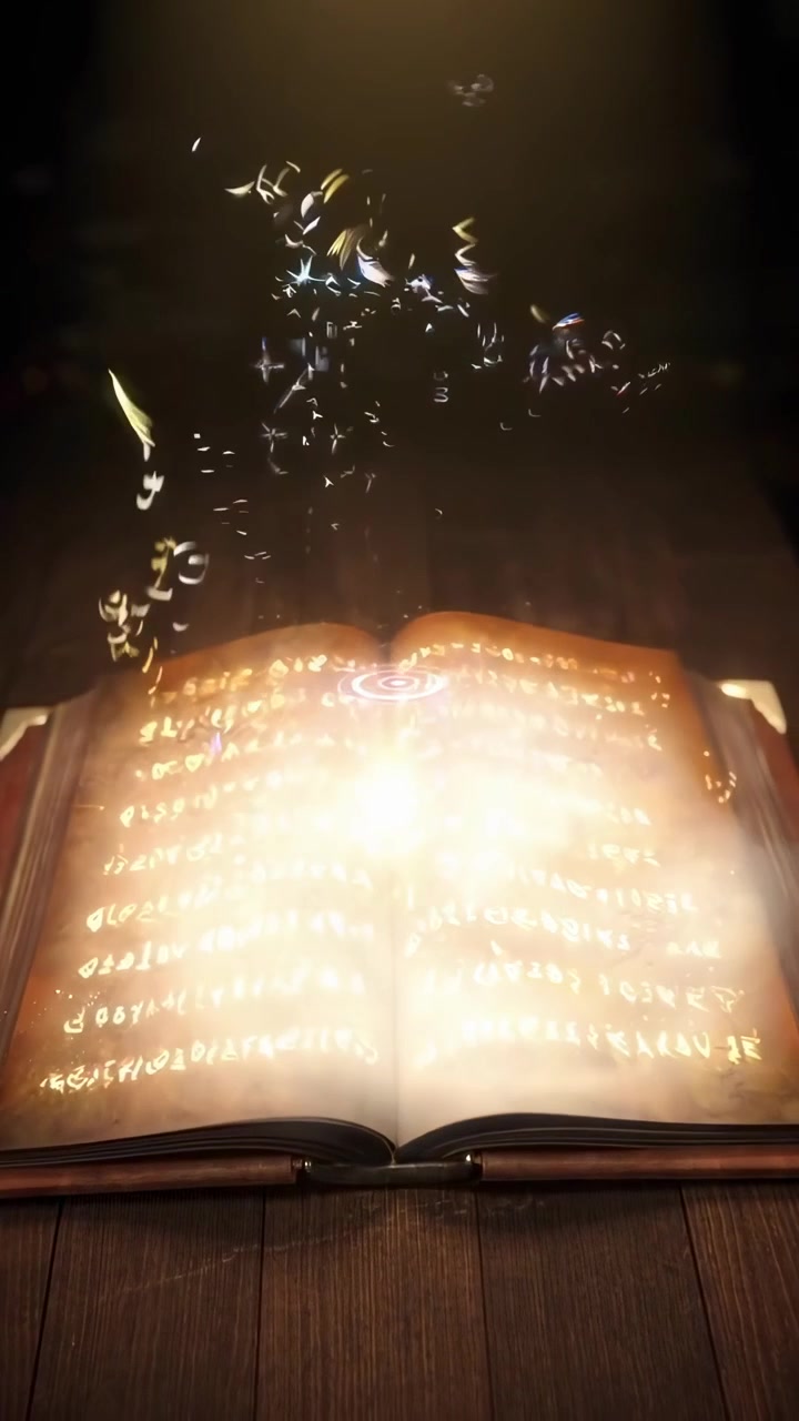 Magical Ancient Book With Glowing Runes and Ethereal Energy