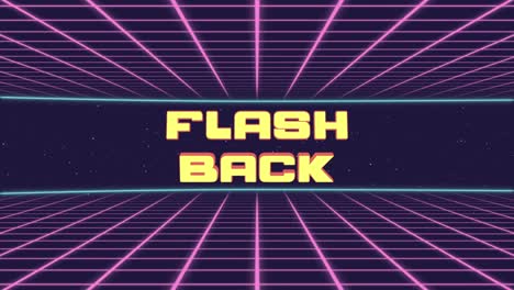 flash back title animated retro futuristic 80s 90s style. animation squares and retro background