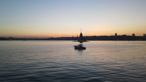 sunset on the maiden’s tower uskudar istanbul turkey