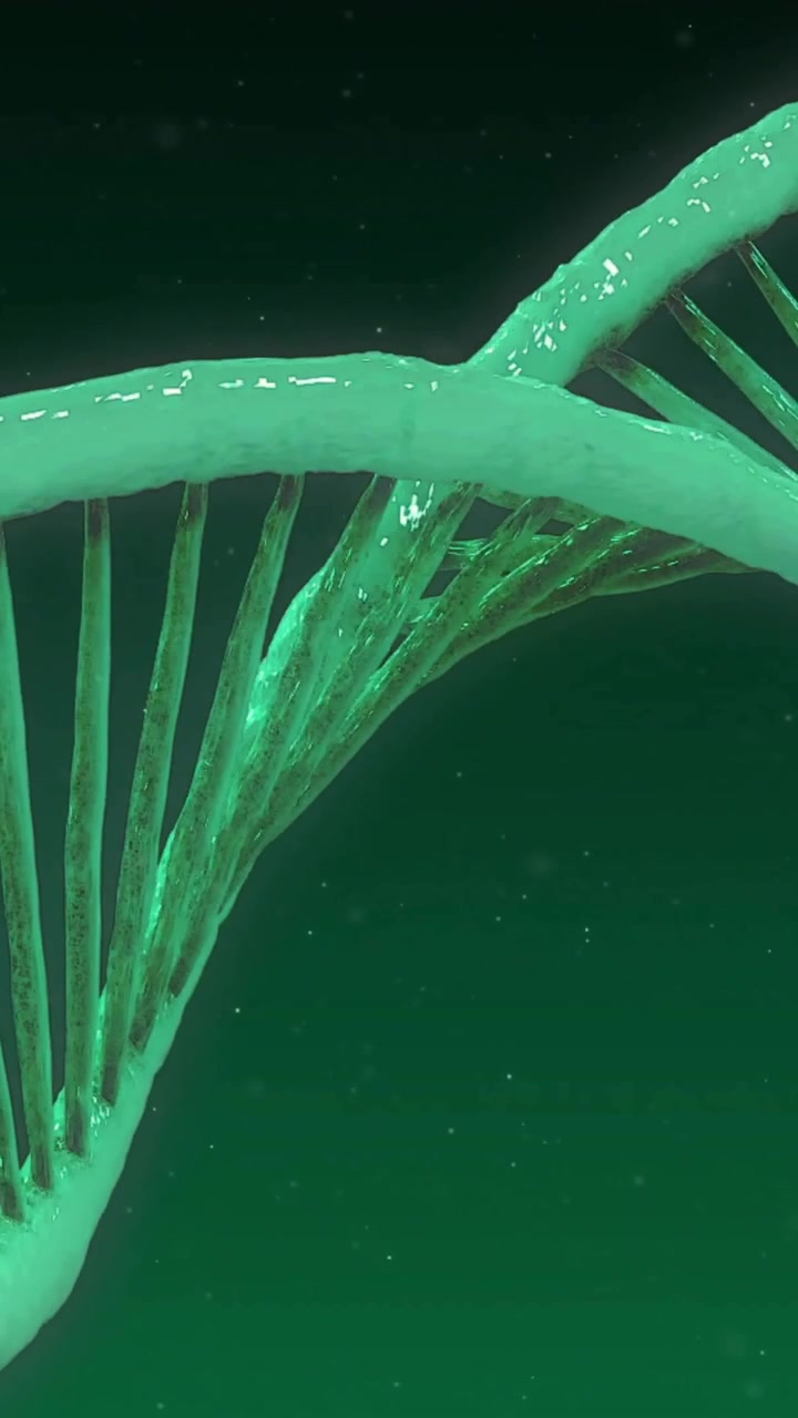 Animazione di filamento di DNA su sfondo nero