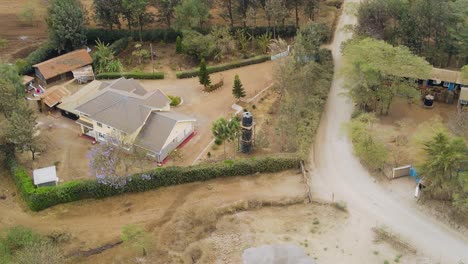 Birdseye-aerial-view-of-Loitokitok-kenya,-shanty-poor-neighborhood-of-Nairobi-suburbs,-Kenya