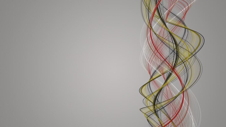 Fantastic animation with stripe wave object in slow motion and space for text, 4096x2304 loop 4K