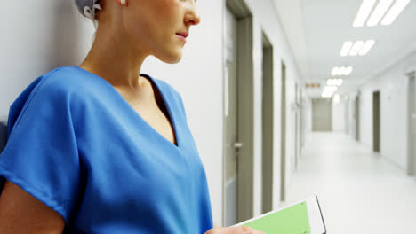 nurse using digital tablet