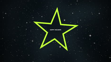 alegres felices vacaciones el signo de la estrella brilla contra un fondo oscuro