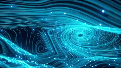 bolas de neón con el polvo del universo con estrellas en una curva ondulante