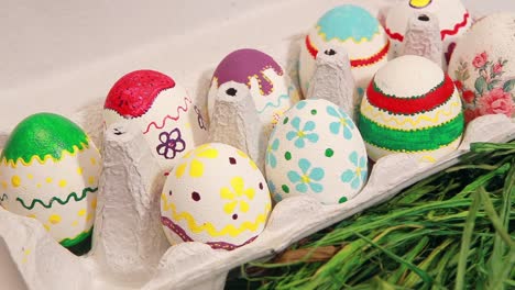 Hand-painted Easter Eggs in a Carton