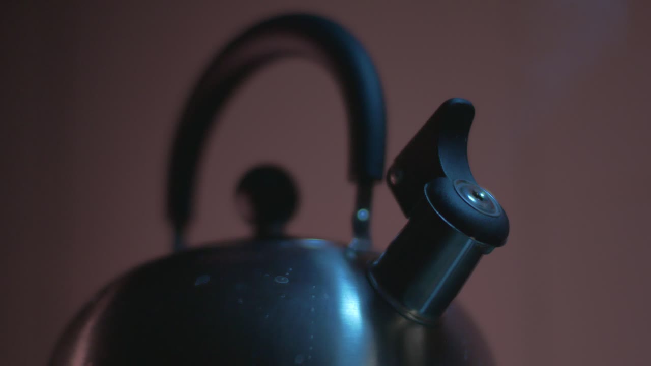Water Hot Steam Rushes From A Metal Kettle