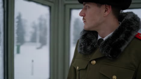 soldier in winter uniform