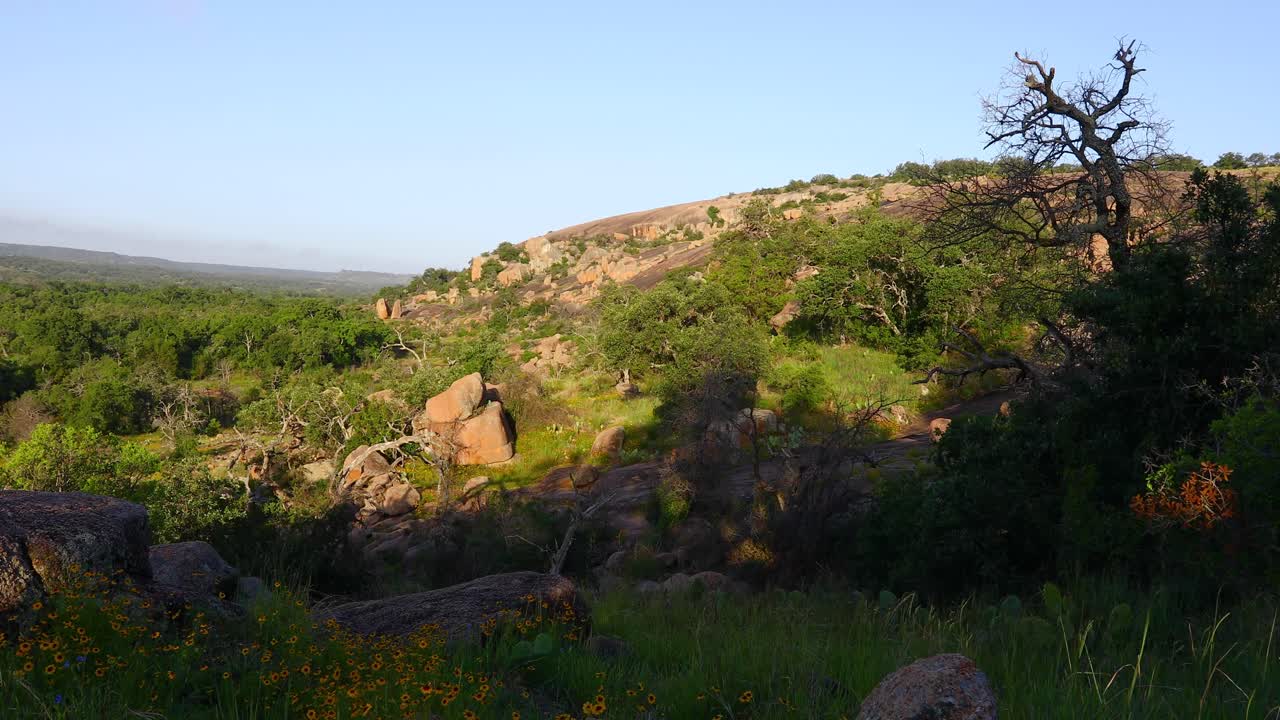 Static video of Enchanted Rock in Fredericksburg, Texas