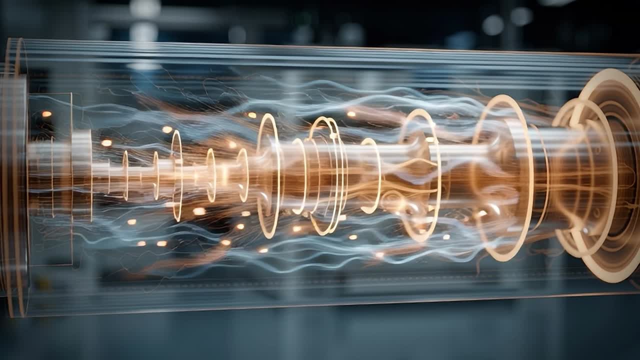 Visual representation of energy flow in modern technology setting