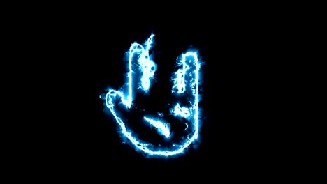 sign raised palm silhouette in glowing energy aura. two color solutions